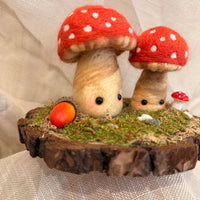 Woodland Toadstools – One-of-a-Kind Needle Felted Scene