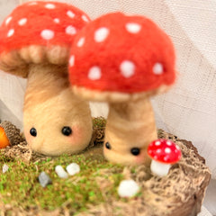 Woodland Toadstools – One-of-a-Kind Needle Felted Scene