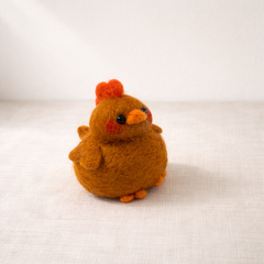 Needle felted ginger chicken figurine, handmade in York