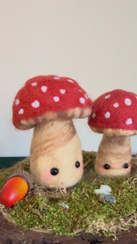 Woodland Toadstools – One-of-a-Kind Needle Felted Scene